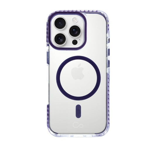 Estuche iCon clear/purple con magsafe para iPhone 16 Pro