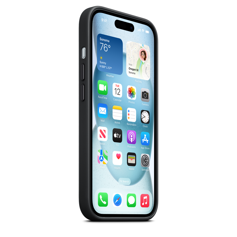 Funda de FineWoven con MagSafe para el iPhone 15 - Negro