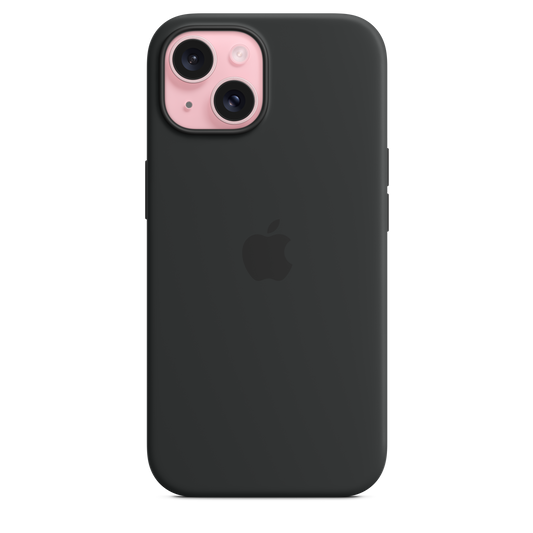 Funda de silicón con MagSafe para el iPhone 15 - Negro
