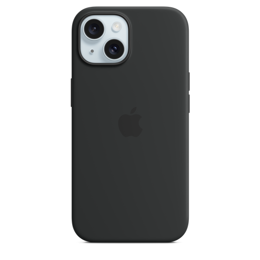 Funda de silicón con MagSafe para el iPhone 15 - Negro