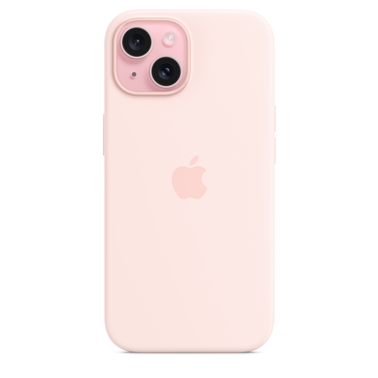 Funda de silicón con MagSafe para el iPhone 15 - Rosa claro