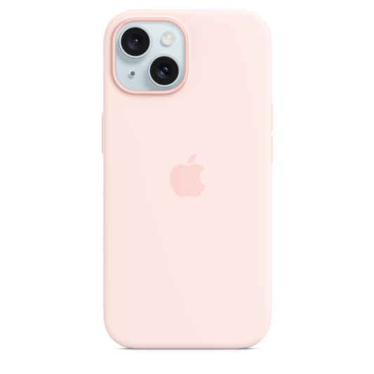 Funda de silicón con MagSafe para el iPhone 15 - Rosa claro