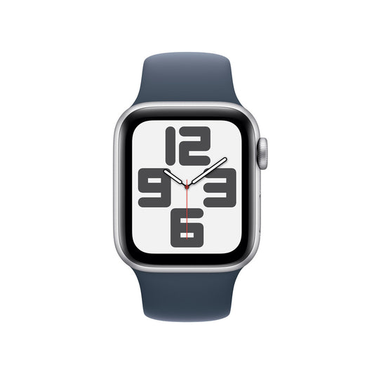 Apple Watch SE GPS • Caja de aluminio color plata de 40 mm • Correa deportiva azul tormenta - S/M