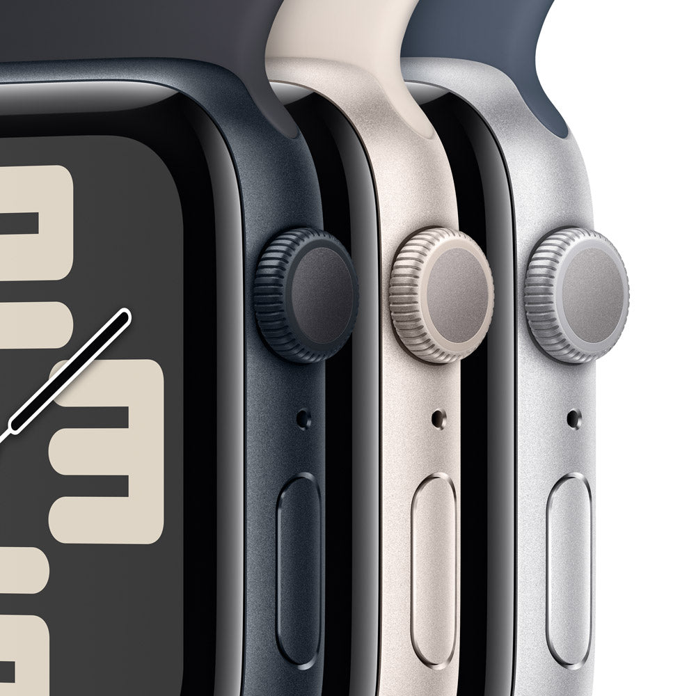 Apple Watch SE GPS • Caja de aluminio color plata de 40 mm • Correa deportiva azul tormenta - S/M