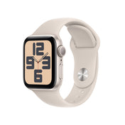 Apple Watch SE GPS • Caja de aluminio blanco estelar de 40 mm • Correa deportiva blanco estelar - M/L