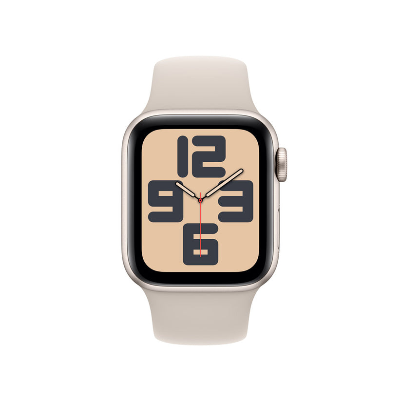 Apple Watch SE GPS • Caja de aluminio blanco estelar de 40 mm • Correa deportiva blanco estelar - S/M