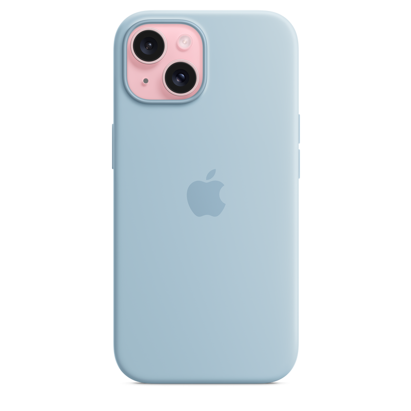 Carcasa de silicona con MagSafe para el iPhone 15 - Azul claro