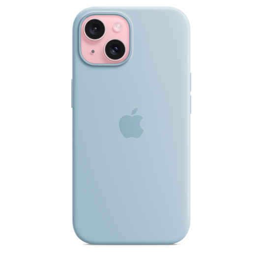 Carcasa de silicona con MagSafe para el iPhone 15 - Azul claro