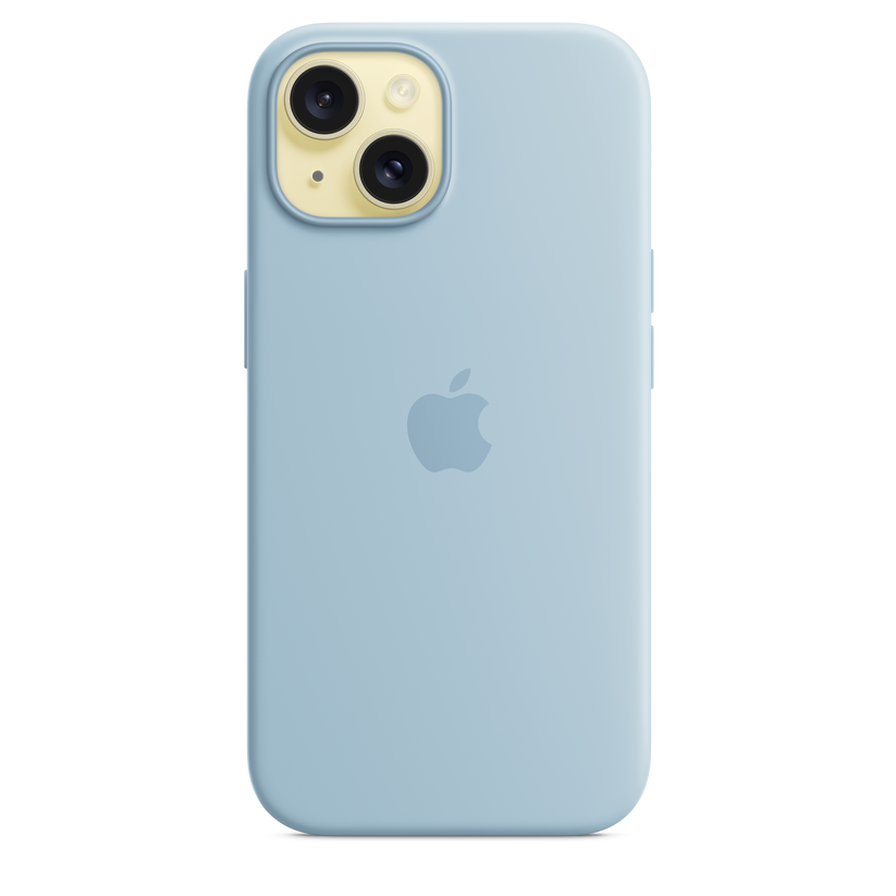 Carcasa de silicona con MagSafe para el iPhone 15 - Azul claro