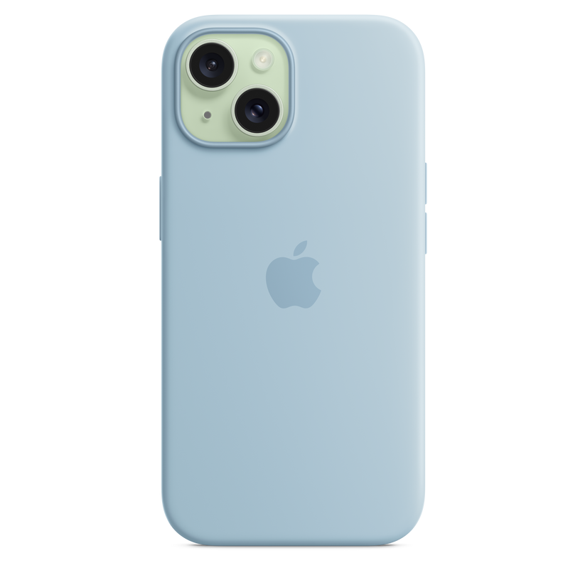 Carcasa de silicona con MagSafe para el iPhone 15 - Azul claro