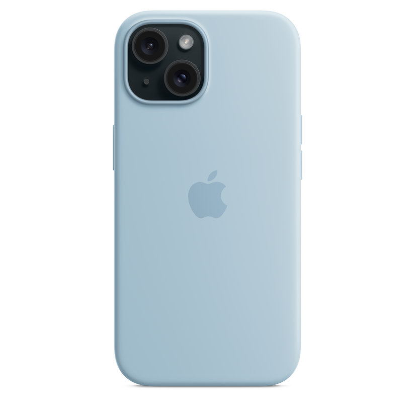 Carcasa de silicona con MagSafe para el iPhone 15 - Azul claro