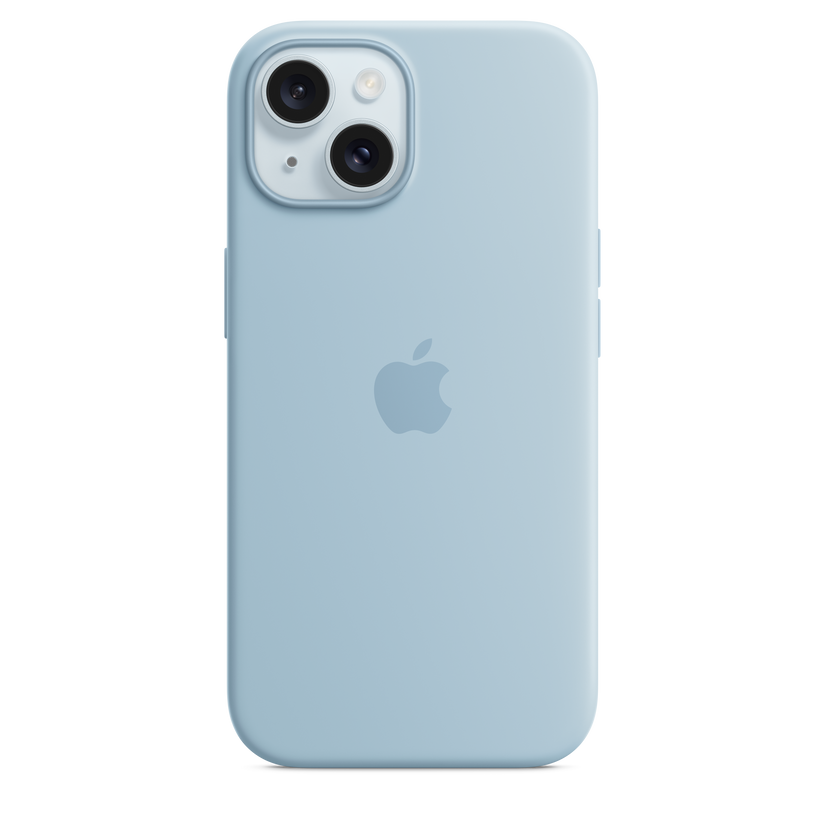 Carcasa de silicona con MagSafe para el iPhone 15 - Azul claro