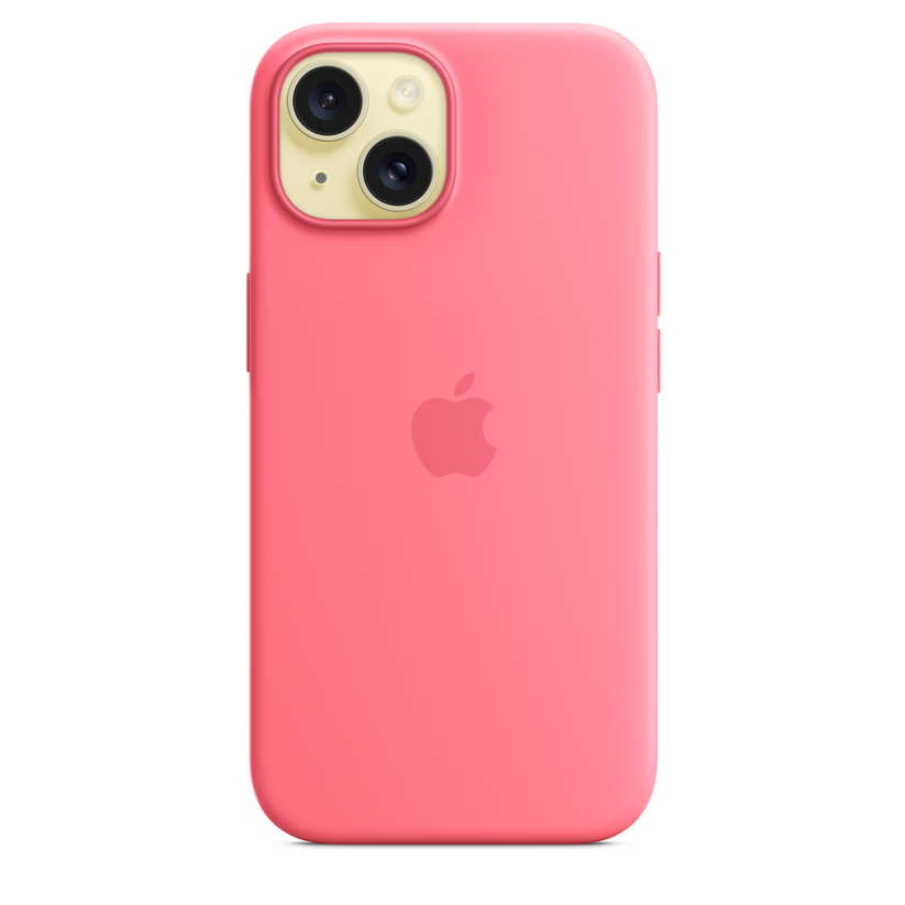 Carcasa de silicona con MagSafe para el iPhone 15 - Rosado