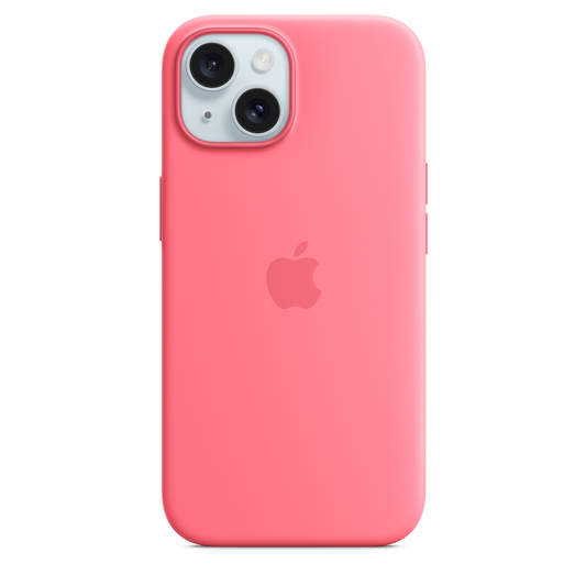 Carcasa de silicona con MagSafe para el iPhone 15 - Rosado