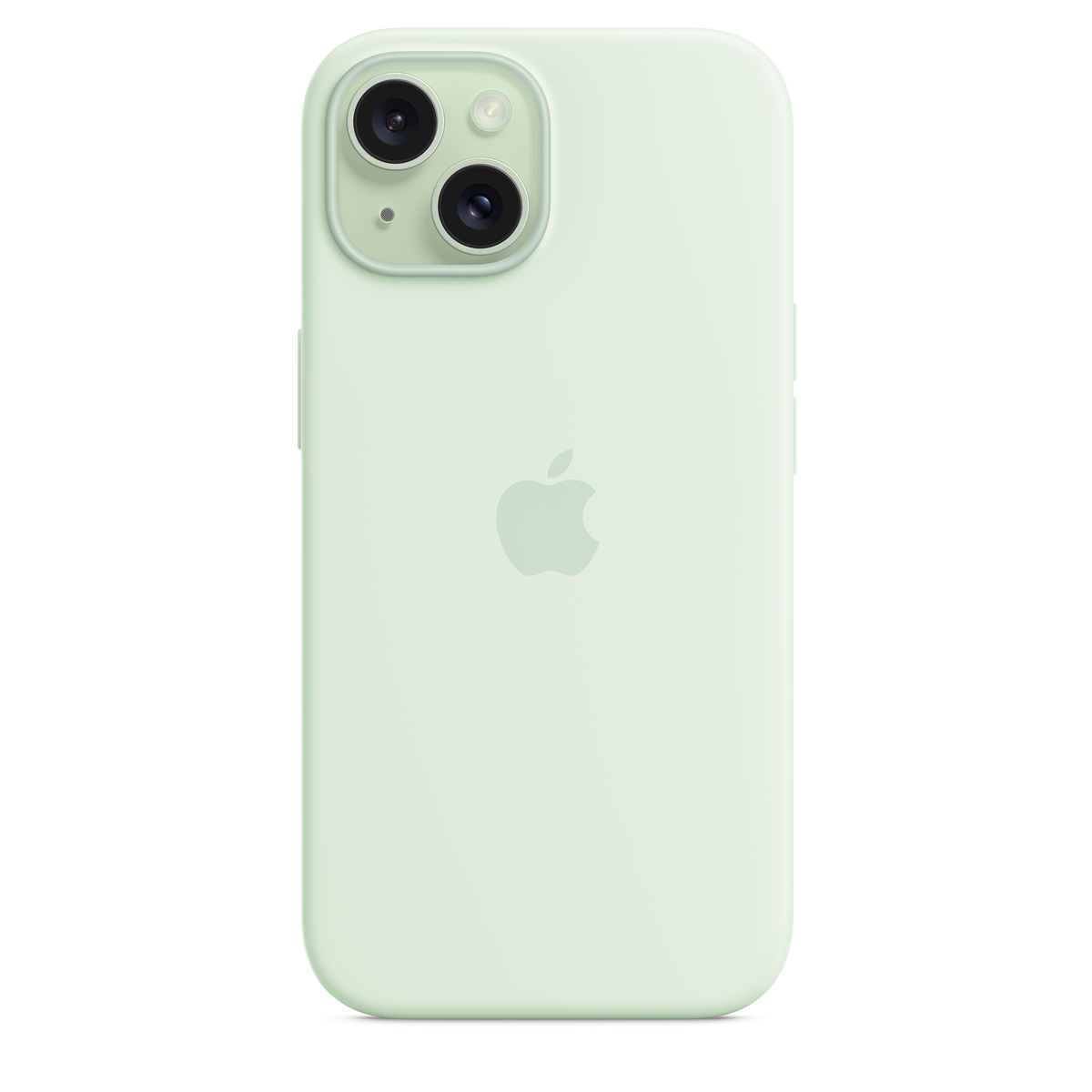 Carcasa de silicona con MagSafe para el iPhone 15 - Color menta claro