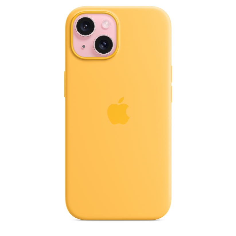 Carcasa de silicona con MagSafe para el iPhone 15 - Amarillo solar