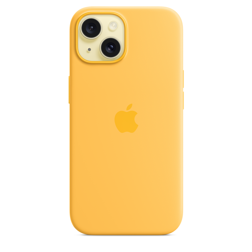 Carcasa de silicona con MagSafe para el iPhone 15 - Amarillo solar