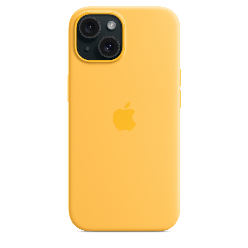 Carcasa de silicona con MagSafe para el iPhone 15 - Amarillo solar