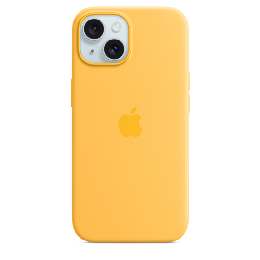 Carcasa de silicona con MagSafe para el iPhone 15 - Amarillo solar
