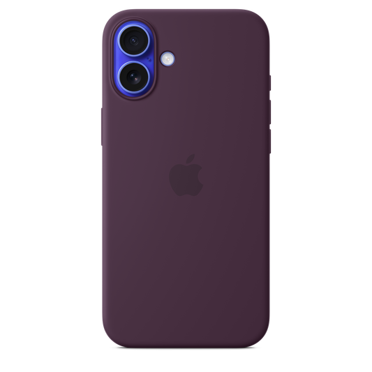 Funda de silicón con MagSafe para el iPhone 16 Plus - Color ciruela