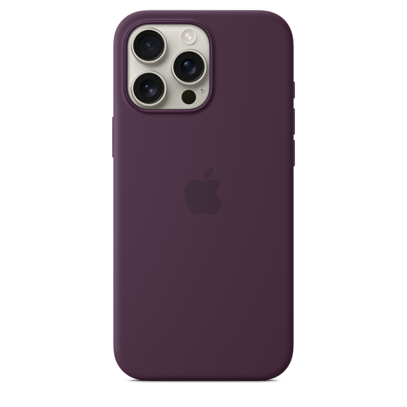 Funda de silicón con MagSafe para el iPhone 16 Pro Max - Color ciruela
