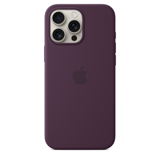 Funda de silicón con MagSafe para el iPhone 16 Pro Max - Color ciruela