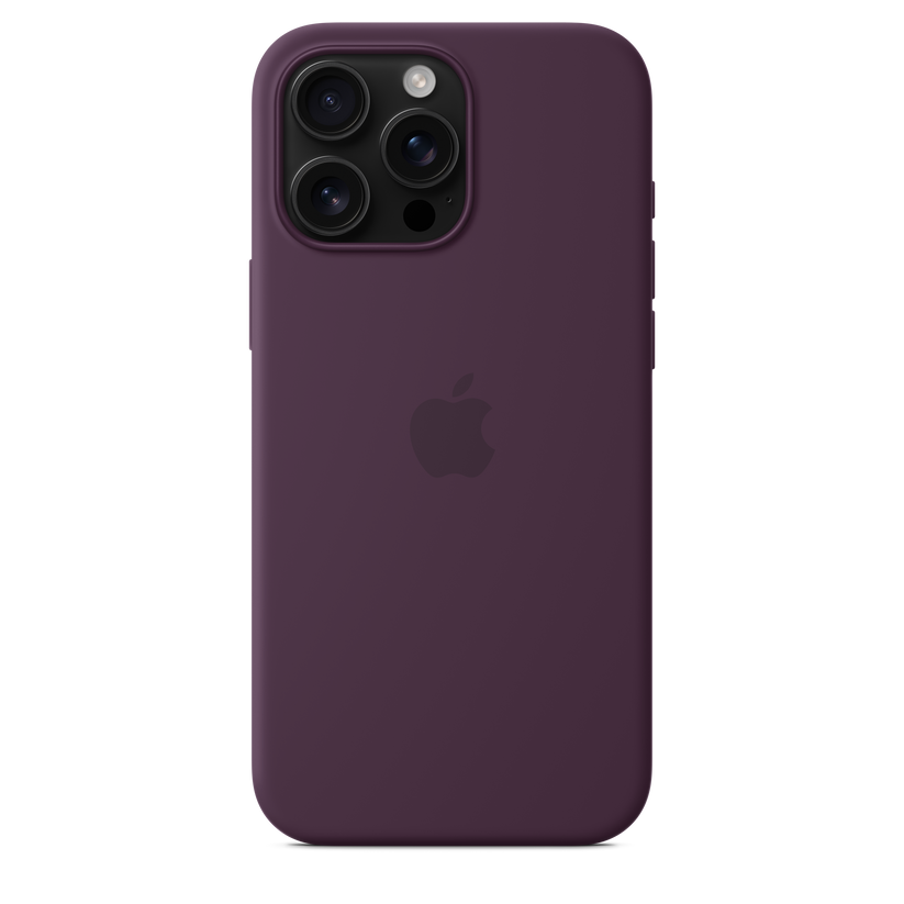 Funda de silicón con MagSafe para el iPhone 16 Pro Max - Color ciruela