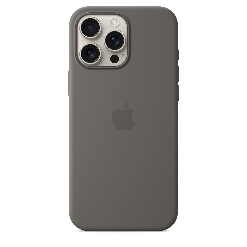 Funda de silicón con MagSafe para el iPhone 16 Pro Max - Gris piedra