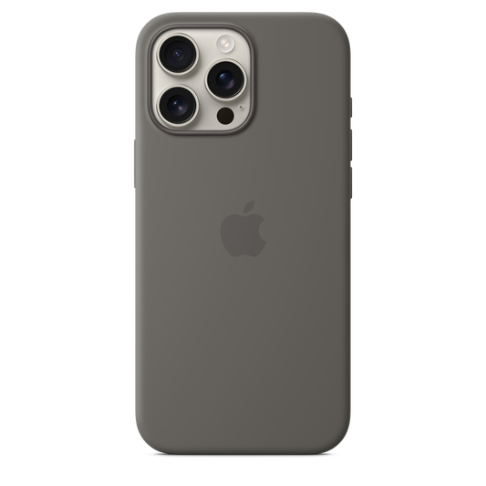 Funda de silicón con MagSafe para el iPhone 16 Pro Max - Gris piedra
