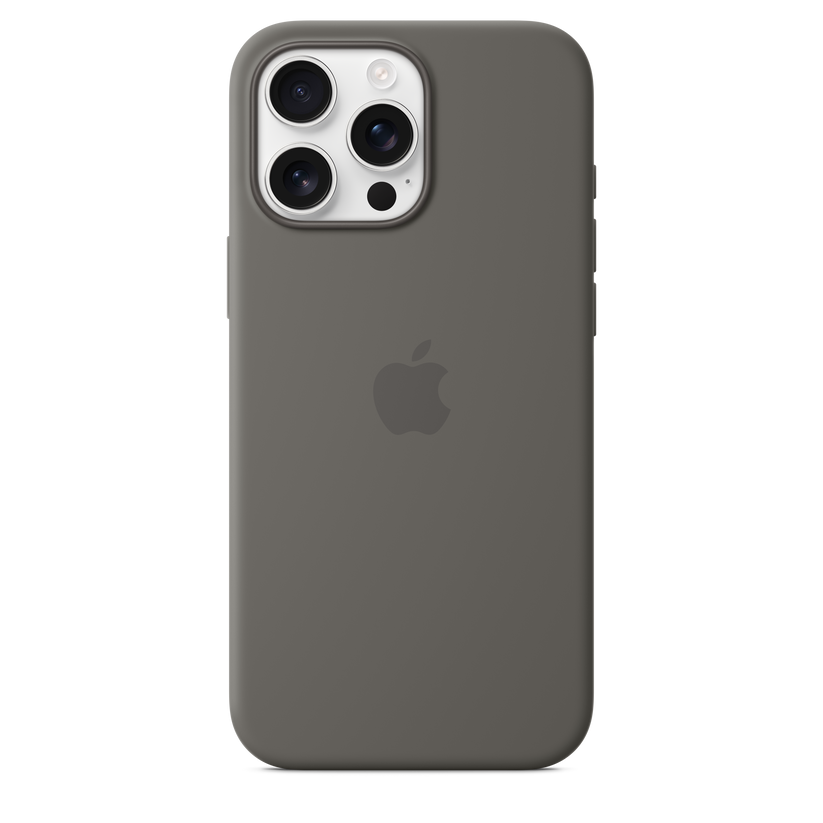 Funda de silicón con MagSafe para el iPhone 16 Pro Max - Gris piedra