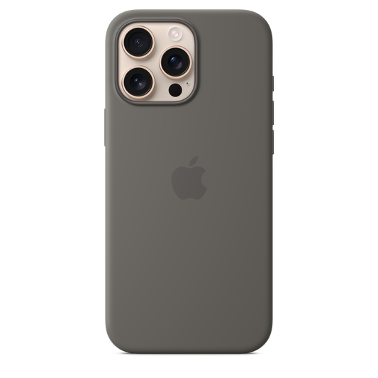 Funda de silicón con MagSafe para el iPhone 16 Pro Max - Gris piedra