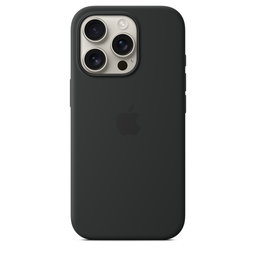 Funda de silicón con MagSafe para el iPhone 16 Pro - Negro