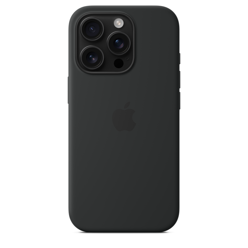 Funda de silicón con MagSafe para el iPhone 16 Pro - Negro