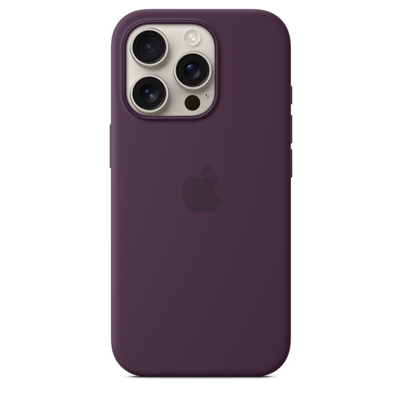 Funda de silicón con MagSafe para el iPhone 16 Pro - Color ciruela