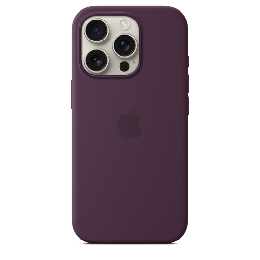 Funda de silicón con MagSafe para el iPhone 16 Pro - Color ciruela