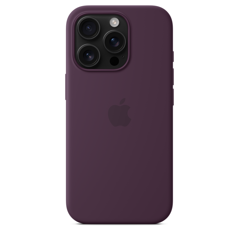 Funda de silicón con MagSafe para el iPhone 16 Pro - Color ciruela