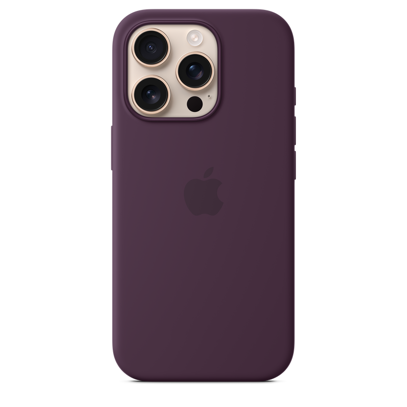 Funda de silicón con MagSafe para el iPhone 16 Pro - Color ciruela