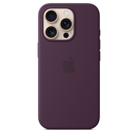 Funda de silicón con MagSafe para el iPhone 16 Pro - Color ciruela