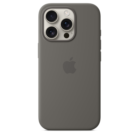 Funda de silicón con MagSafe para el iPhone 16 Pro - Gris piedra