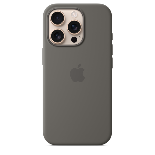 Funda de silicón con MagSafe para el iPhone 16 Pro - Gris piedra