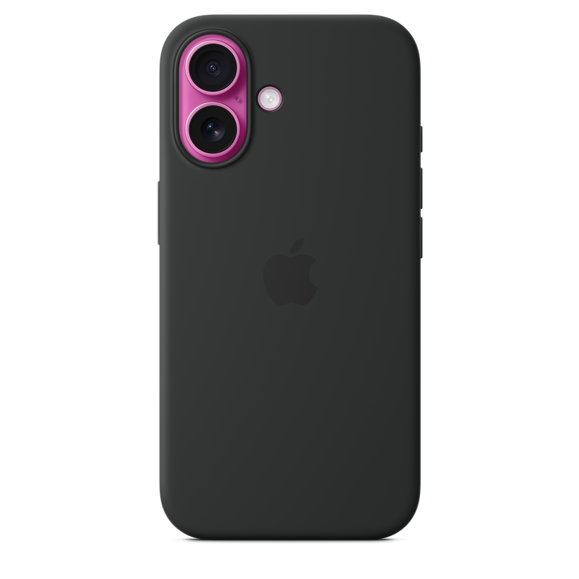Funda de silicón con MagSafe para el iPhone 16 - Negro