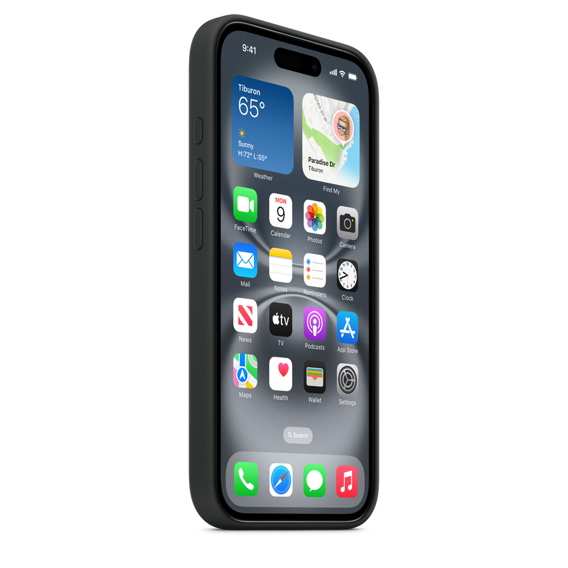 Funda de silicón con MagSafe para el iPhone 16 - Negro