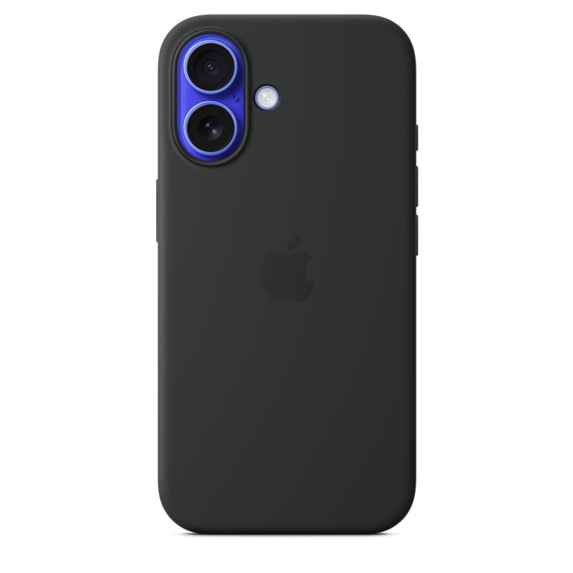 Funda de silicón con MagSafe para el iPhone 16 - Negro