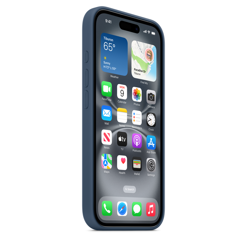 Funda de silicón con MagSafe para el iPhone 16 - Azul denim