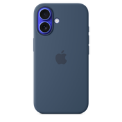 Funda de silicón con MagSafe para el iPhone 16 - Azul denim