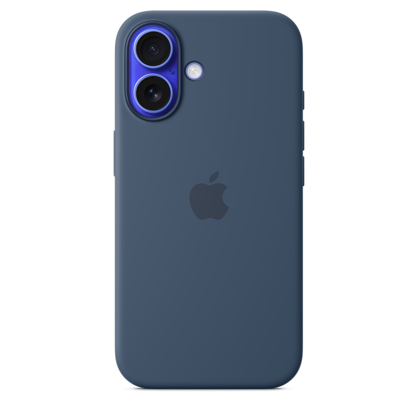 Funda de silicón con MagSafe para el iPhone 16 - Azul denim