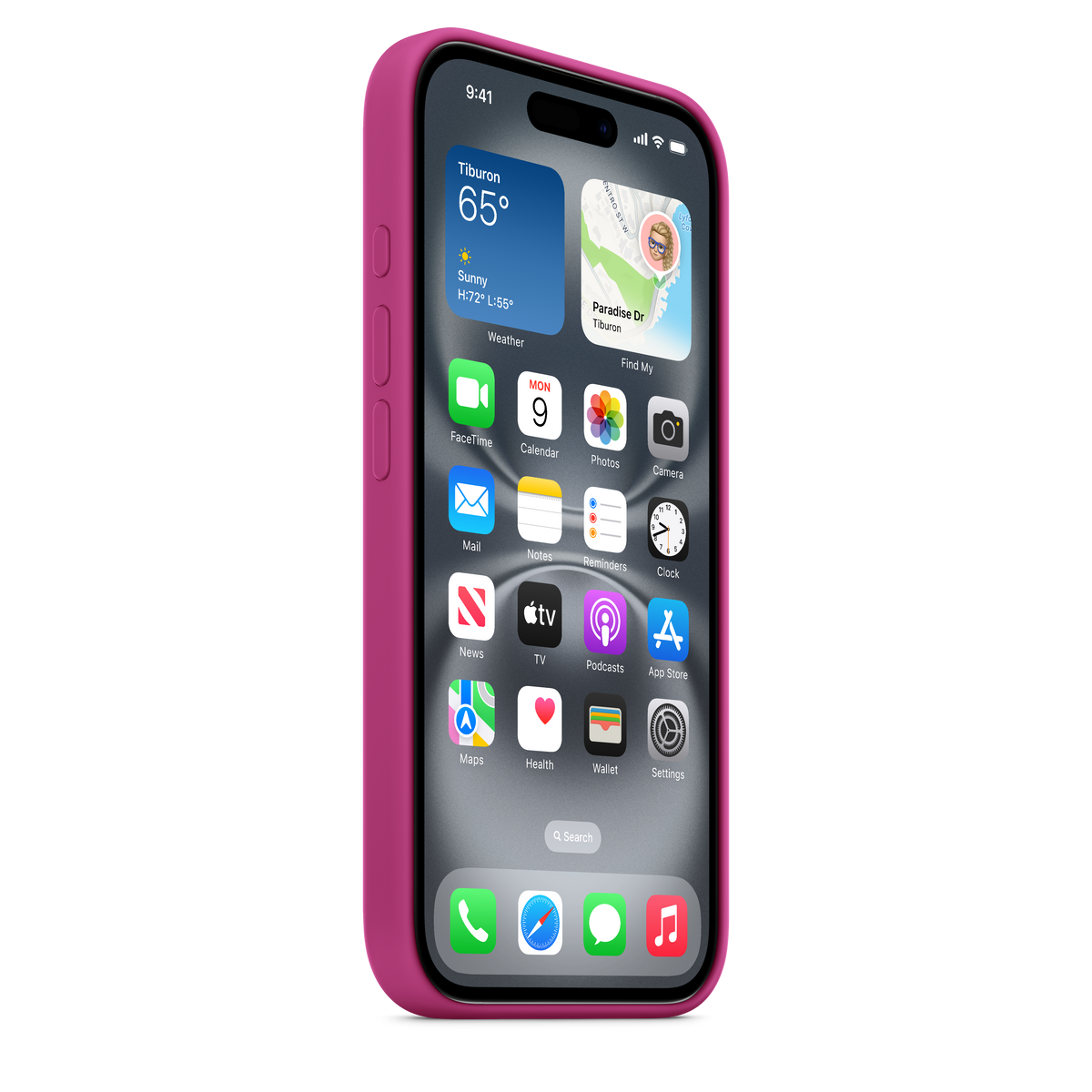 Funda de silicón con MagSafe para el iPhone 16 - Fucsia
