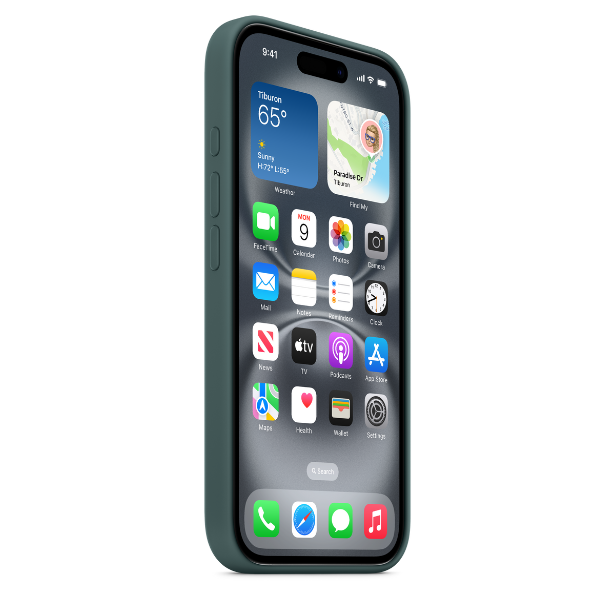 Funda de silicón con MagSafe para el iPhone 16 - Verde lago