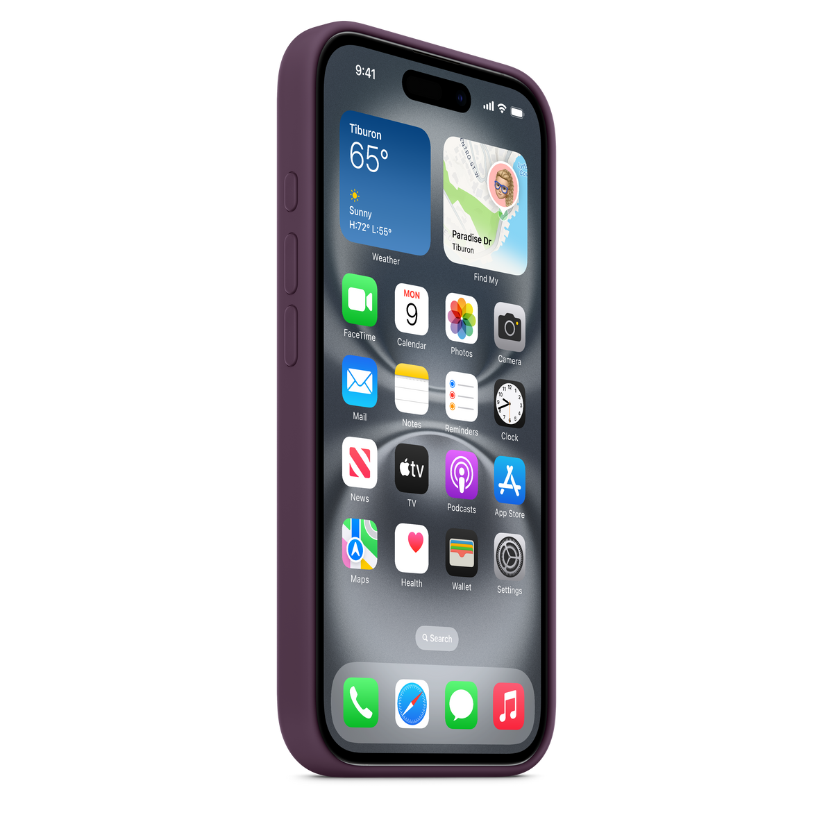 Funda de silicón con MagSafe para el iPhone 16 - Color ciruela