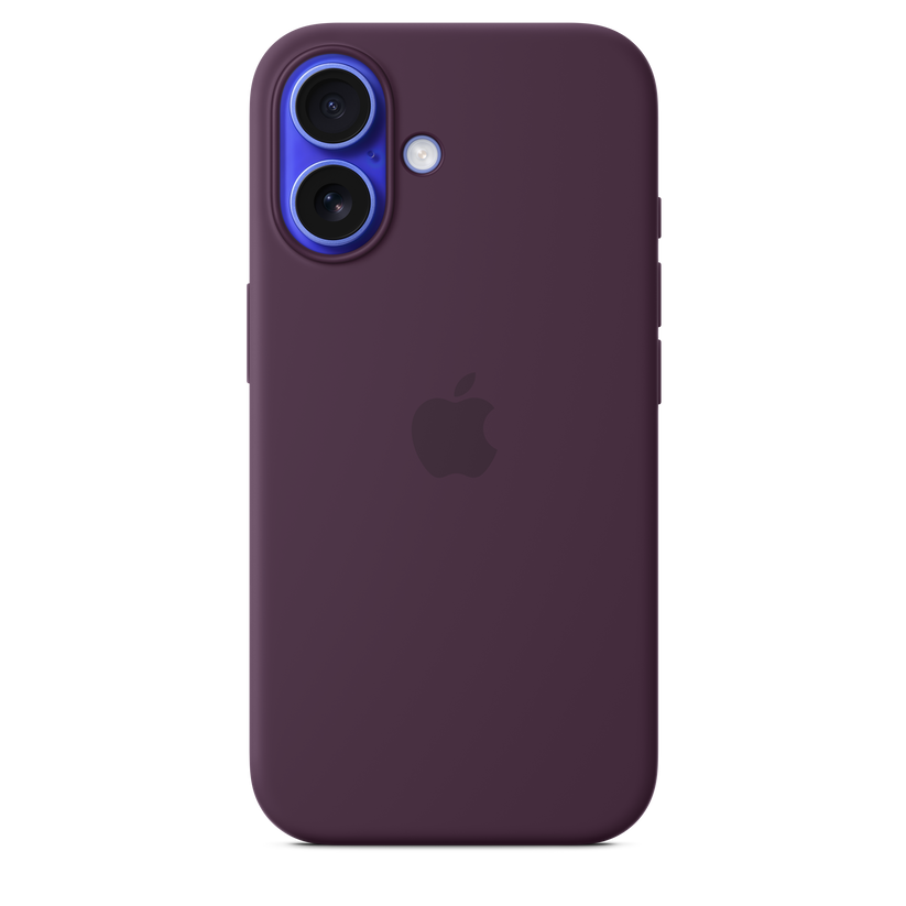 Funda de silicón con MagSafe para el iPhone 16 - Color ciruela
